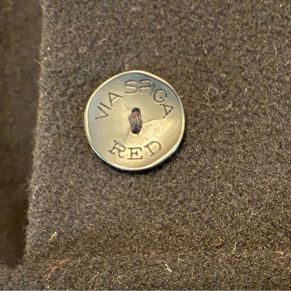 Black Via Spiga Wool Peacoat w/ floral lining! Belted waist and longer length! - Picture 5 of 6